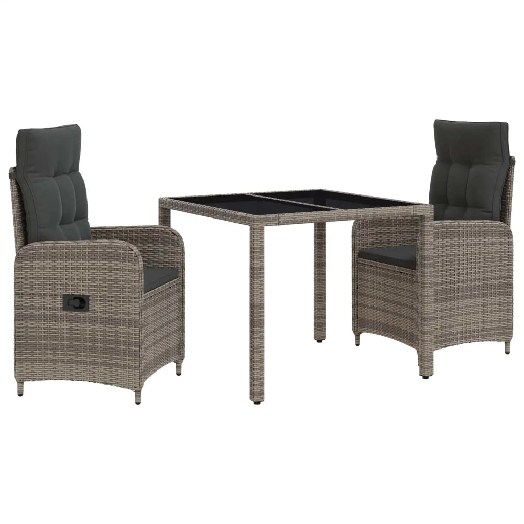Set da pranzo per esterni 3 pcs Grigio chiaro e grigio scuro 3422326