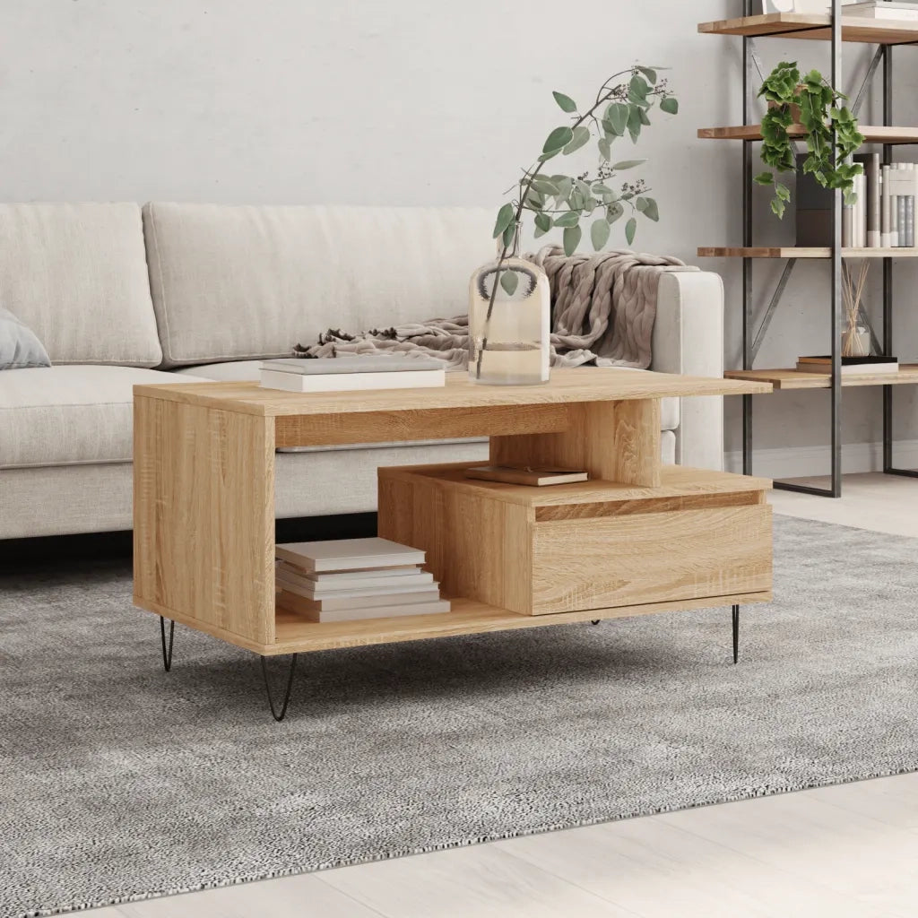 Tavolino da Salotto-Tavolino da soggiorno-Tavolo Rovere Sonoma 90x49x45 cm Legno Multistrato 150477