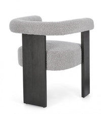 Sedia 70x60x71 cm Agape in Bouclè Nero/Grigio