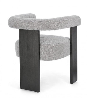 Sedia 70x60x71 cm Agape in Bouclè Nero/Grigio