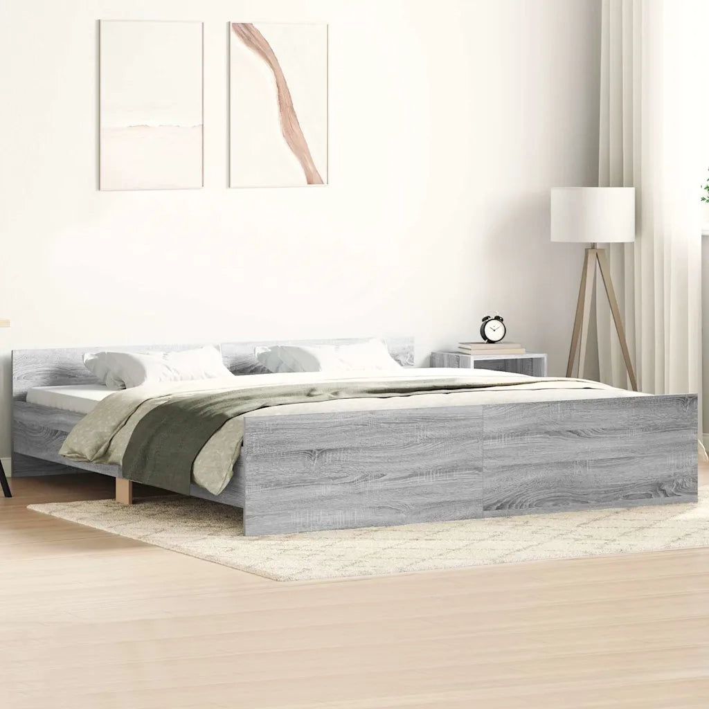 Giroletto con Testiera e Pediera Grigio Sonoma 200x200 cmcod mxl 131982
