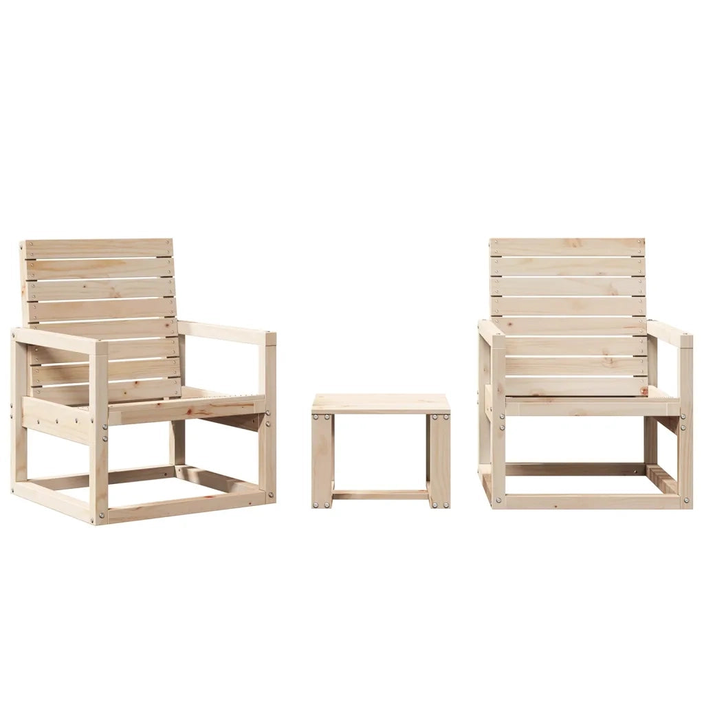 Set Salotto da Giardino 3 pz in Legno Massello di Pinocod mxl 113662