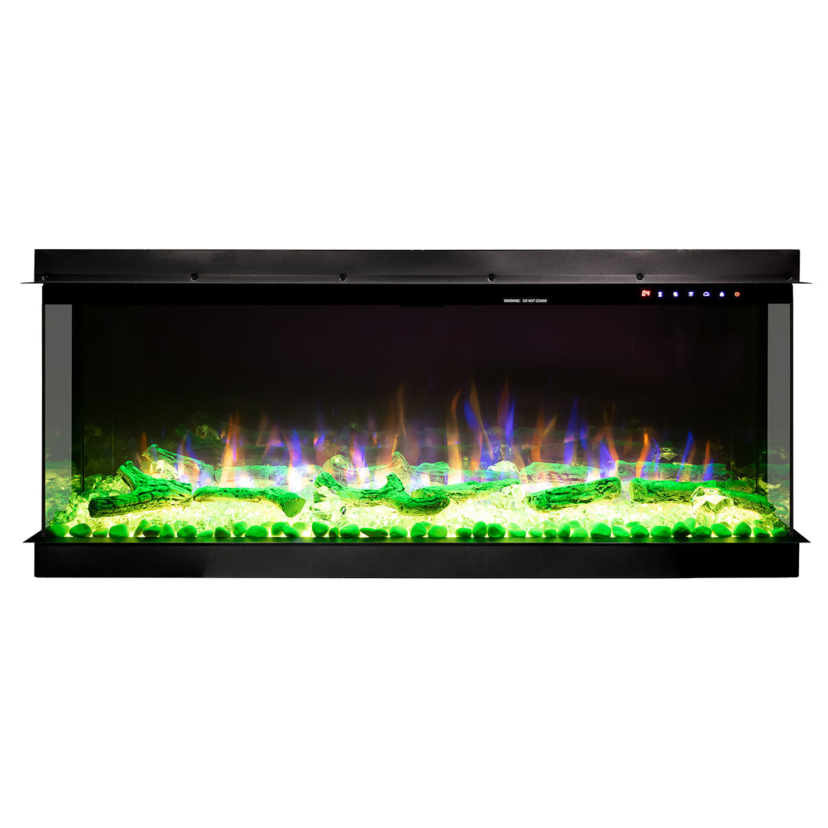 Camino Elettrico da Incasso 66x224x44 cm Effetto Fiamma 1500W Haiti 78 Nero