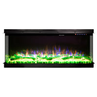 Camino Elettrico da Incasso 66x224x44 cm Effetto Fiamma 1500W Haiti 78 Nero