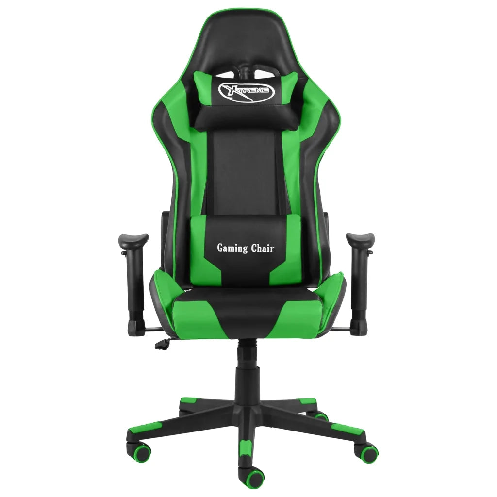 Sedia da Gaming | Sedia da e-sports Girevole Verde in PVC
