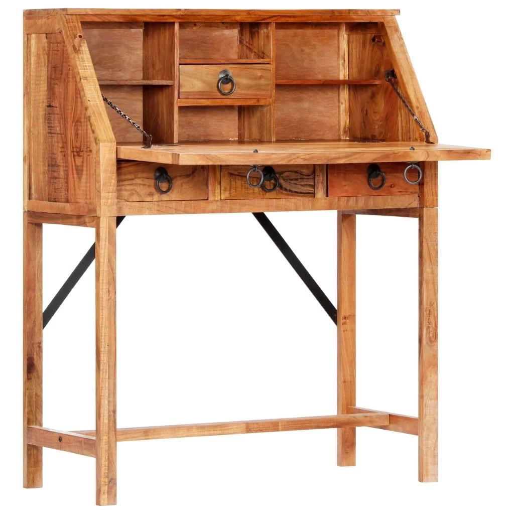 Scrivania per computer/tavolo da lavoro 90 cm legno massello di acacia 0502104