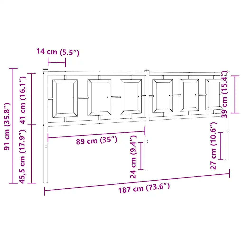 Testiera in Metallo-Testiera in Ferro-Testata Bianco 180 cm 627286