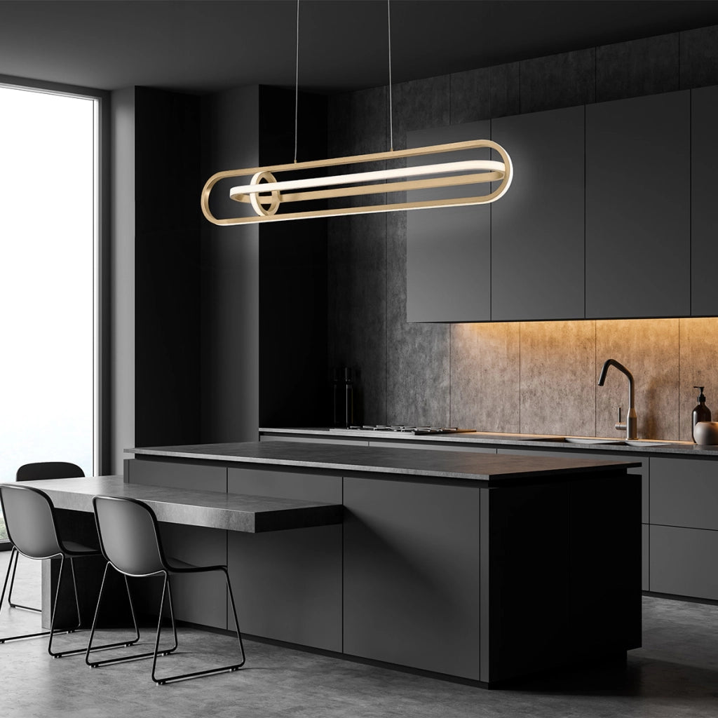 Lampada sospesa LED moderna oro 107 cm Demark Quintiesse