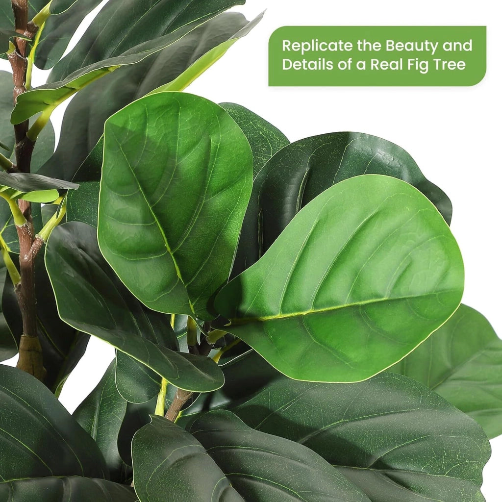 Ficus Lyrata Artificiale 150 cm Pianta Finta da Interno con Vaso per Salotto e Ufficio