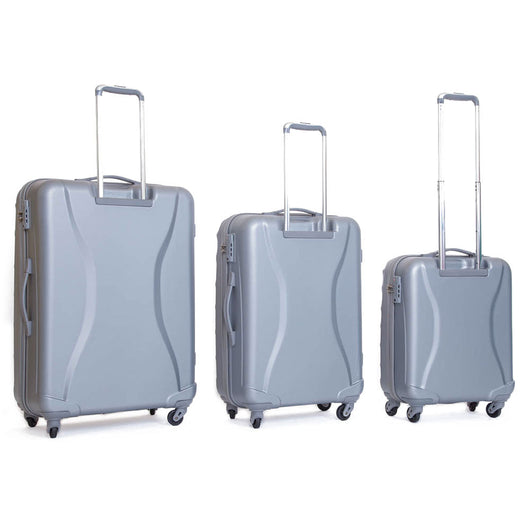 Set 3 Valigie Trolley Rigide in ABS 4 Ruote TSA Ravizzoni Infinity Silver