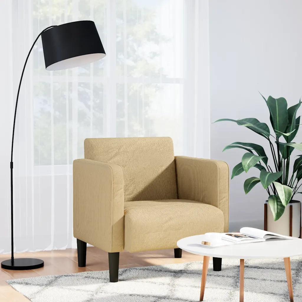 Divano Sedia con Braccioli-Poltrona-Sofa Relax Verde Grigio 54 cm Tessuto