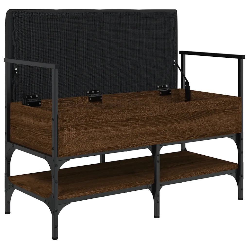 Panca Porta Scarpe-Sgabello-Panca Scarpiera Rovere Marrone 85,5x42x57,5 cm