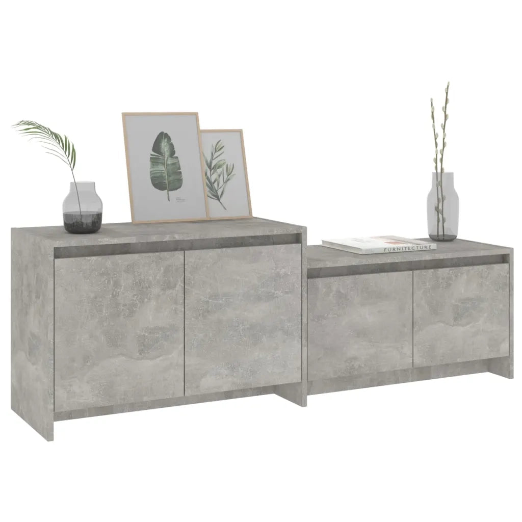 Mobile TV Grigio Cemento 146,5x35x50 cm in Truciolato 809813