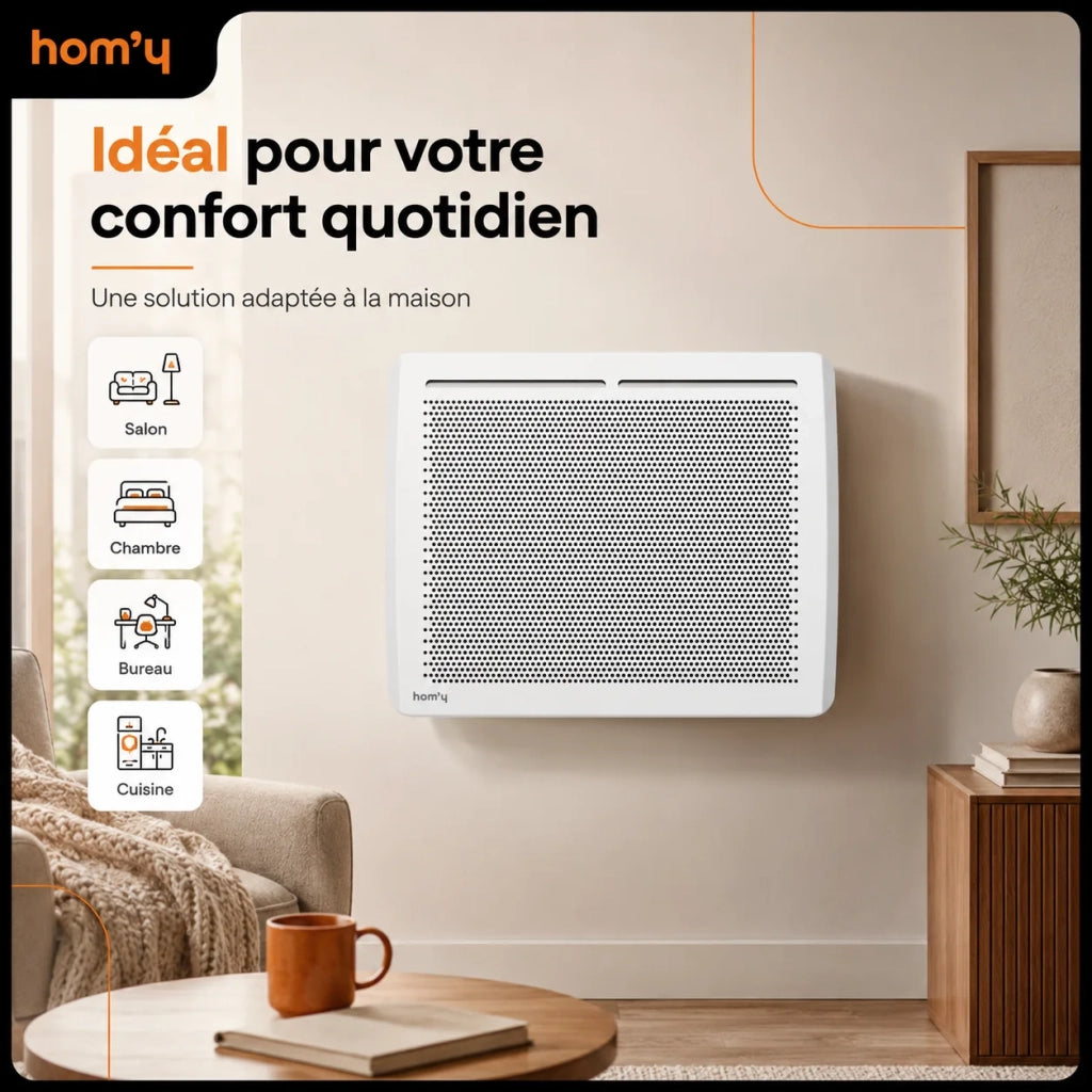 Radiatore elettrico pannello radiante NF HOM'Y VAIL 1000W