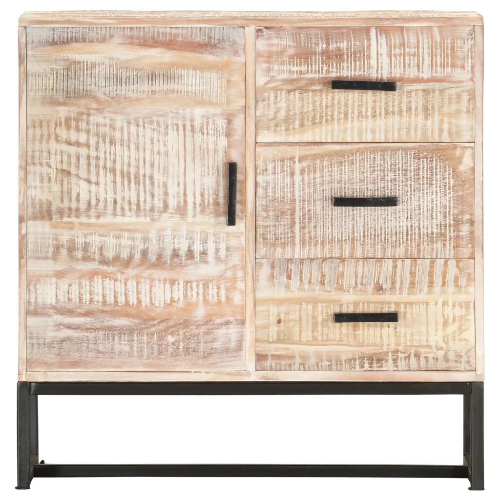 Credenza Bianca 73x30x75 cm in Legno Massello di Acacia cod mxl 61298