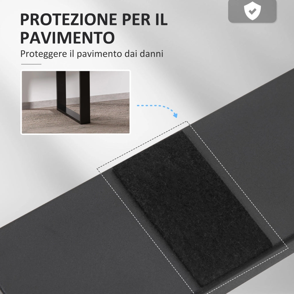 Set 2 Gambe per Tavolo Rettangolari Stile Industriale in Acciaio, Capacit¨¤ 60 kg, 60x8x72 cm, Nero
