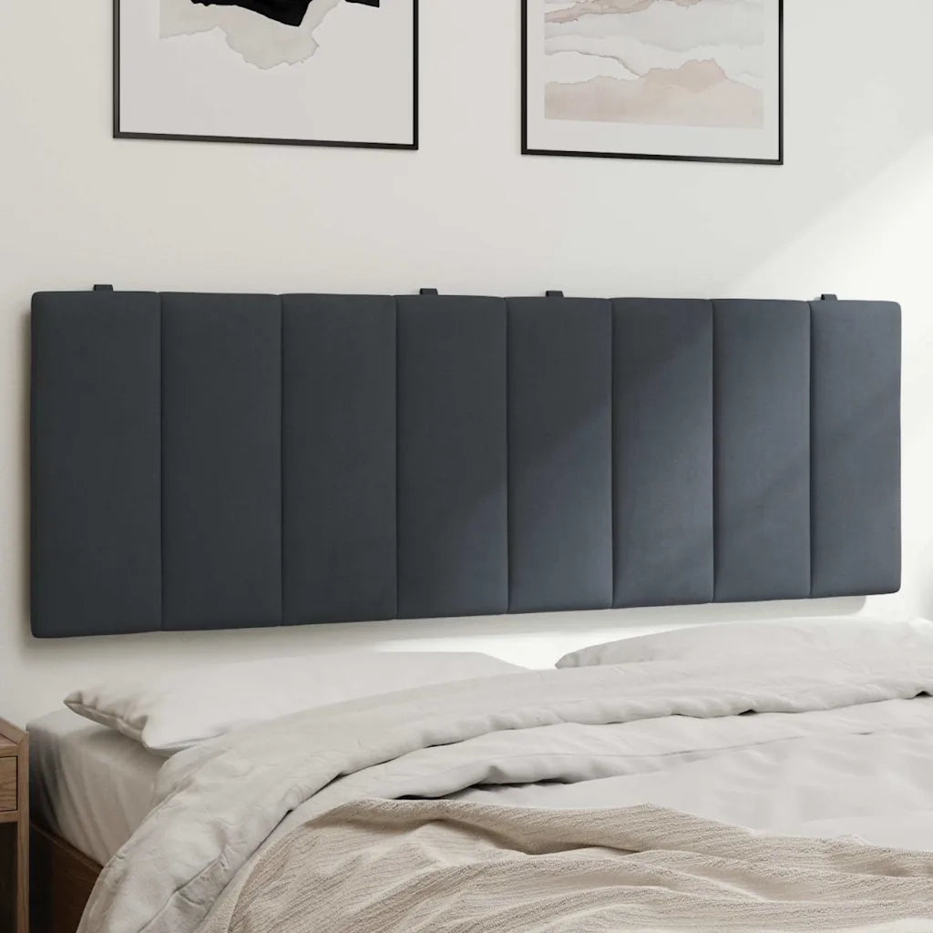 Cuscino Testiera Hanko Grigio Scuro 120 cm in Velluto CFW7488917