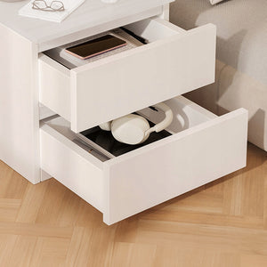 Comodino per camera da letto, soggiorno, camera da letto, armadio con cassetti, bianco, loft