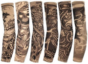 Tatuaggio a Manica Alta Elasticità - Protezione per Braccio - Simulazione Tatuaggio - Protezione - Protezione UV - 6 Pezzi - 48 cm Lunghezza - Bracciali di Protezione