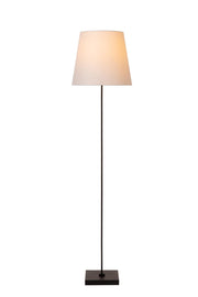 Lampada da terra classica nera paralume bianco 150cm E27 Lucide