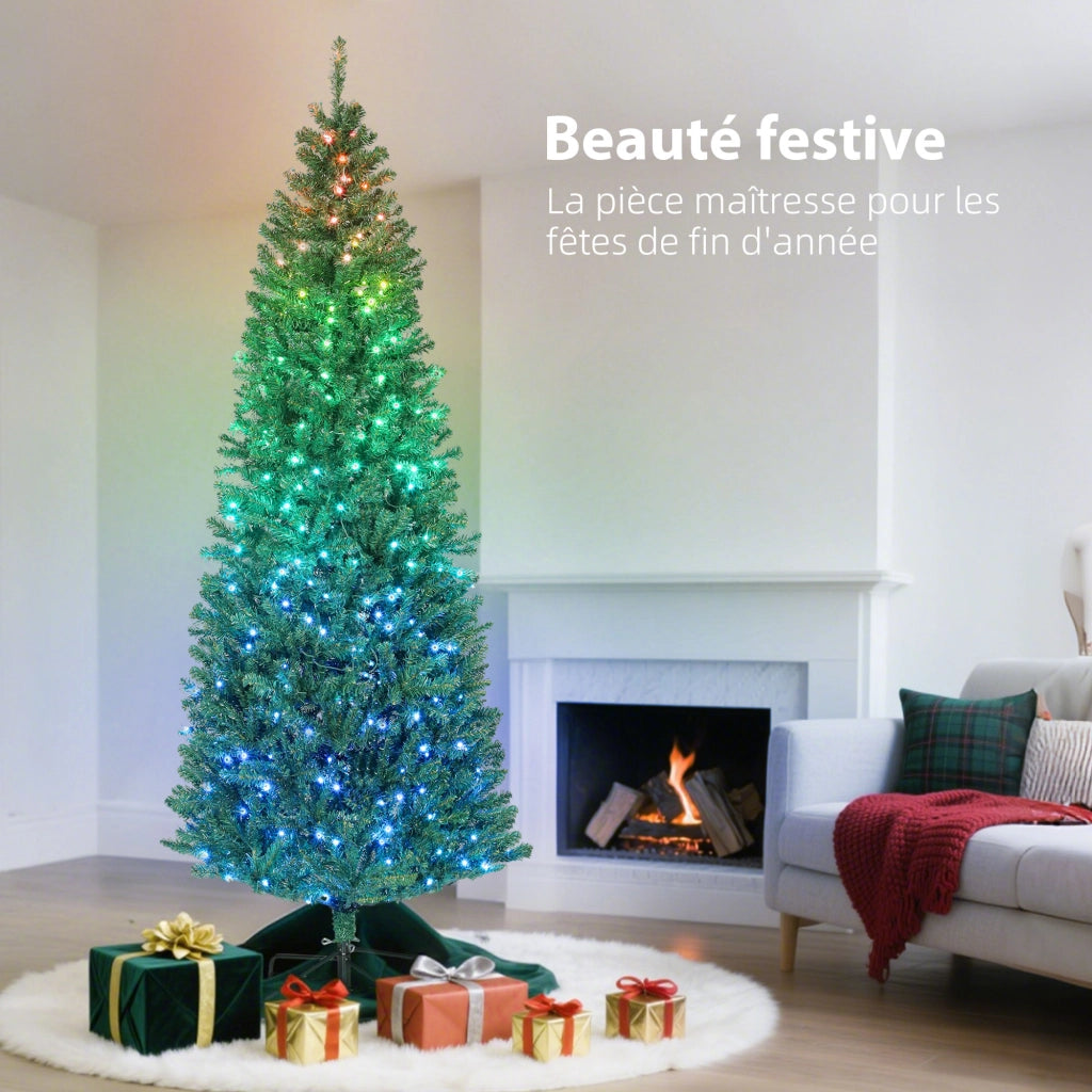 Albero di Natale Artificiale 180 cm ¨C zephmum ¨C Verde, LED Colorate, Telecomando, 899 Punte