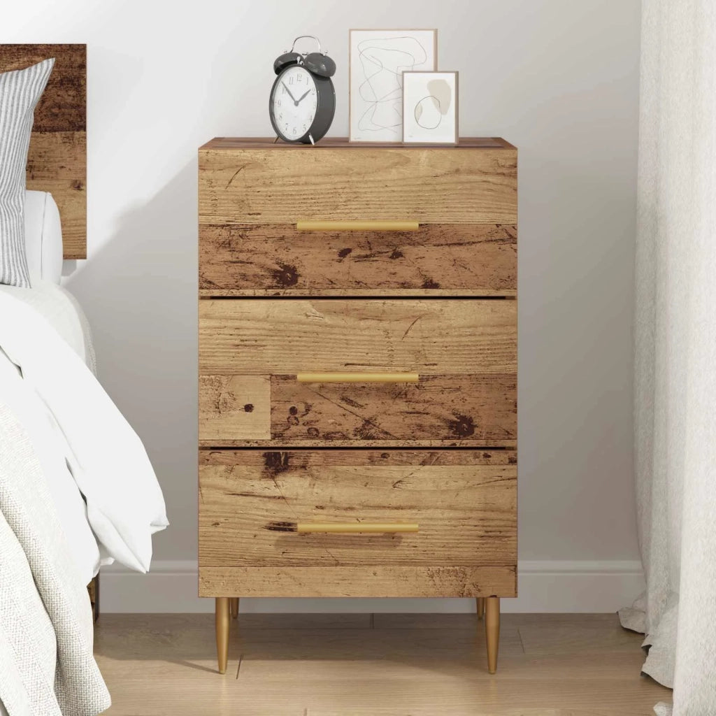 Armadio da Notte con cassetto Legno vecchio 40 x 40 x 66 cm 882107