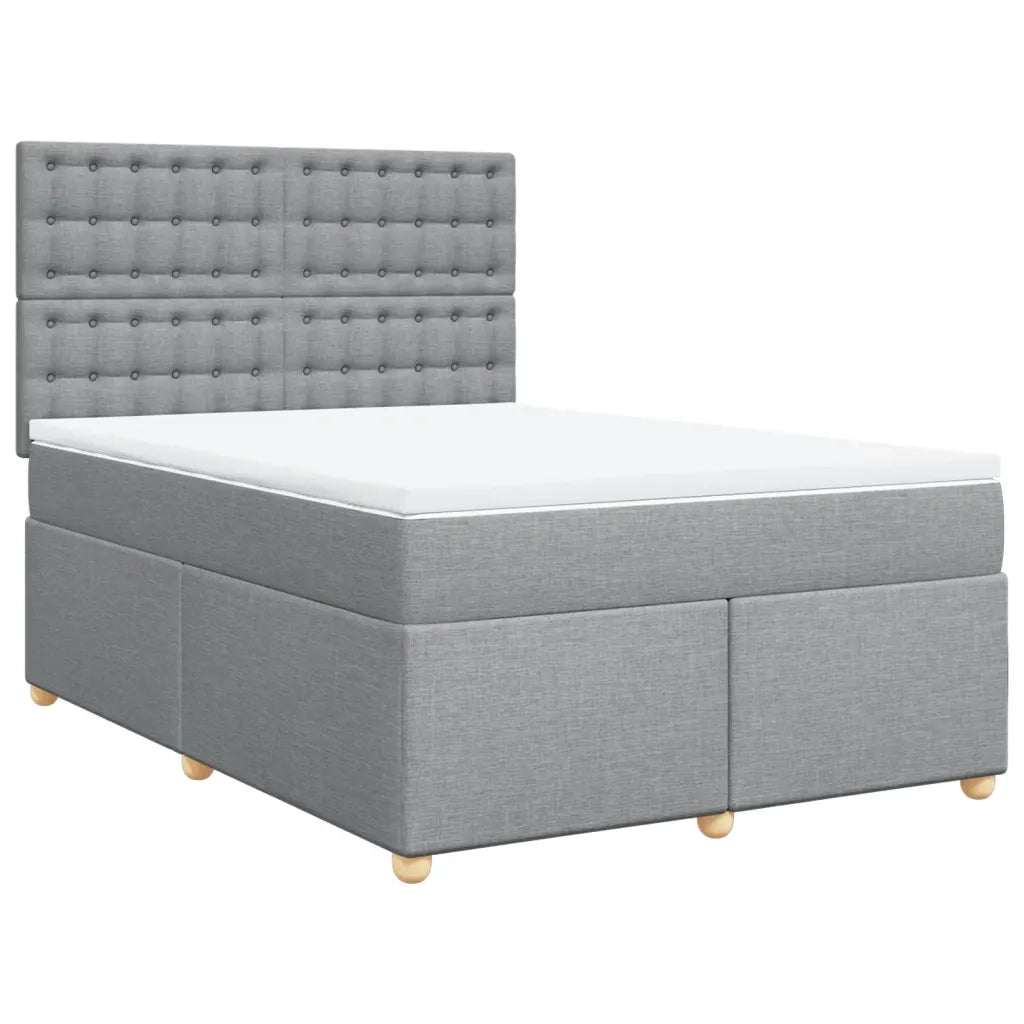 Giroletto a Molle con Materasso Grigio Chiaro 140x190cm Tessuto