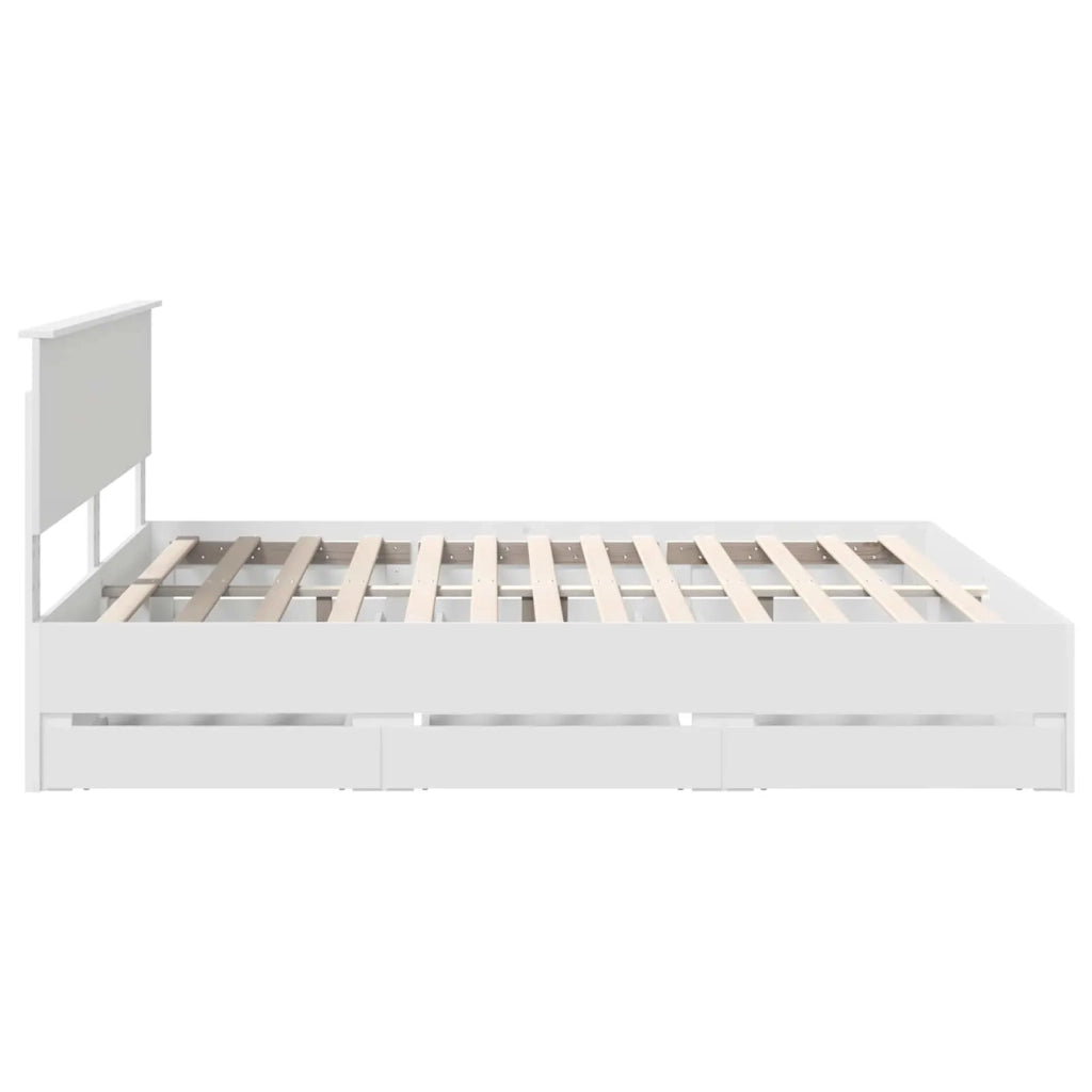 Struttura del letto-Giroletto-Rete del Letto Bianco 180 x 200 cm Legno Ingegnerizzato 991752
