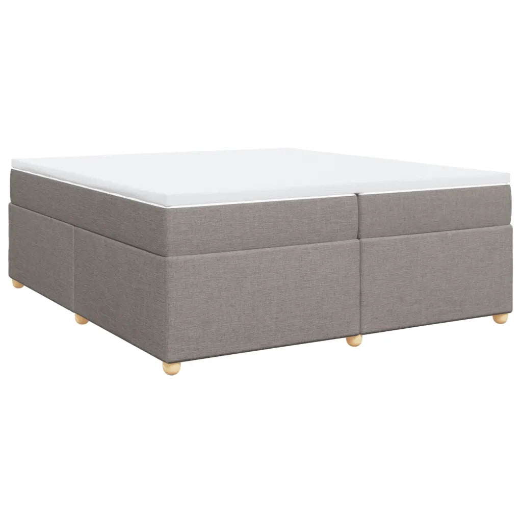 vidaXL Giroletto a Molle con Materasso Tortora 200x200 cm in Tessuto