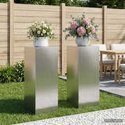 Supporto per piante 2 pcs Argento 40 x 40 x 100 cm Acciaio 8012567