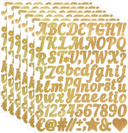 Sticker Goud - 6 Fogli Autoadesivi Vinyl - Impermeabili - Numeri/Simboli - Alfabeto Sticker - Per Agenda/Notebook