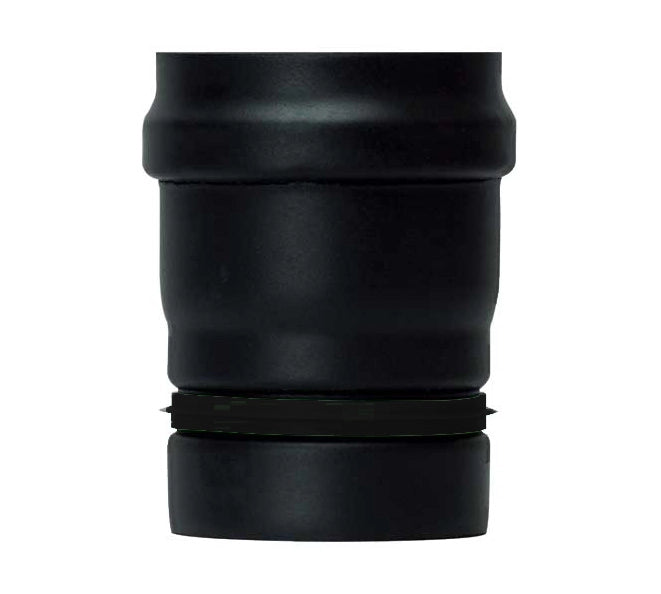 Tubo nero stufa pellet smaltato giunto scomparsa adattatore maschio scomparsa femmina bicchierata DN 80 canna fumaria 600 CE Made in Italy