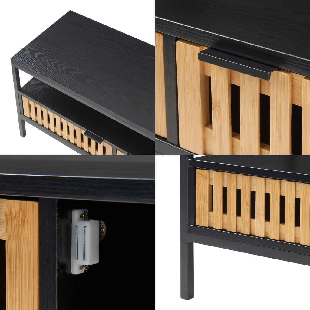 Tavolino da caffè consolle laterale 100 x 40 x 48 cm MDF nero 03_0010819