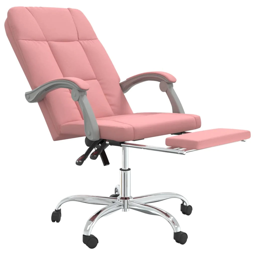 Sedia da ufficio in similpelle rosa con seduta girevole e reclinabile adatta per l'uso al computer o per lo studio. 02_0024272