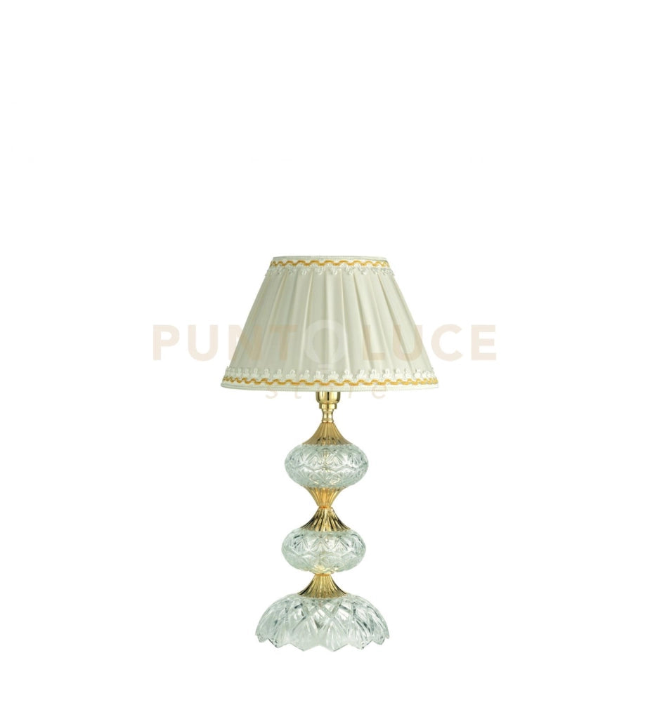 DALLAS LUME PICCOLO ORO E CRISTALLO CON PARALUME D.25CM 1 LUCE ATTACCO E14