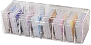 Organizzatore di Cartelle trasparenti con pareti divisorie regolabili - Scatola per flashcard, biglietti da visita, appunti e carte da collezione - 24,8 x 10 x 7,5 cm