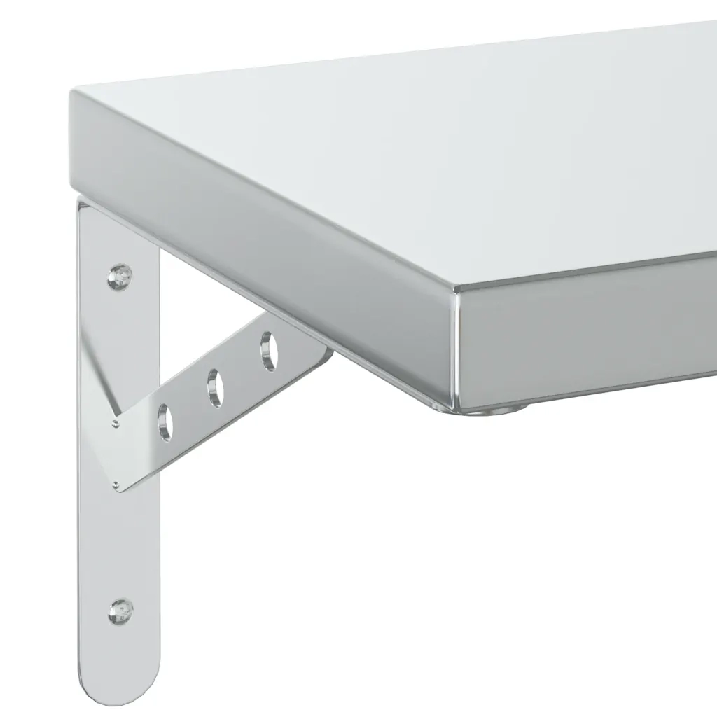 2 pz Mensole a Muro | Scaffale Parete | Ripiano a parete 75x23,5 cm Argento in Acciaio Inossidabile