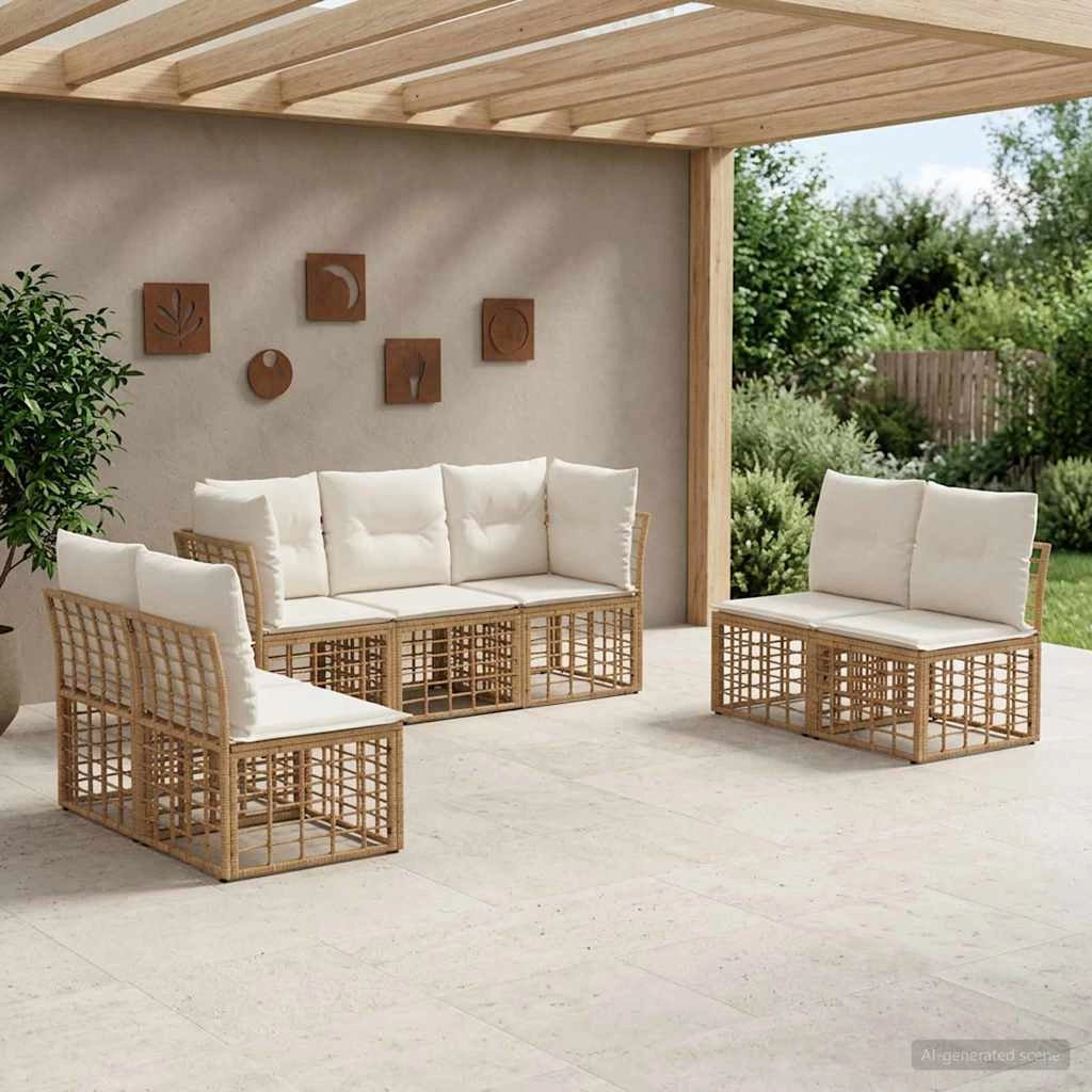 Set di divani da esterno Naturale Poliestere 3437434