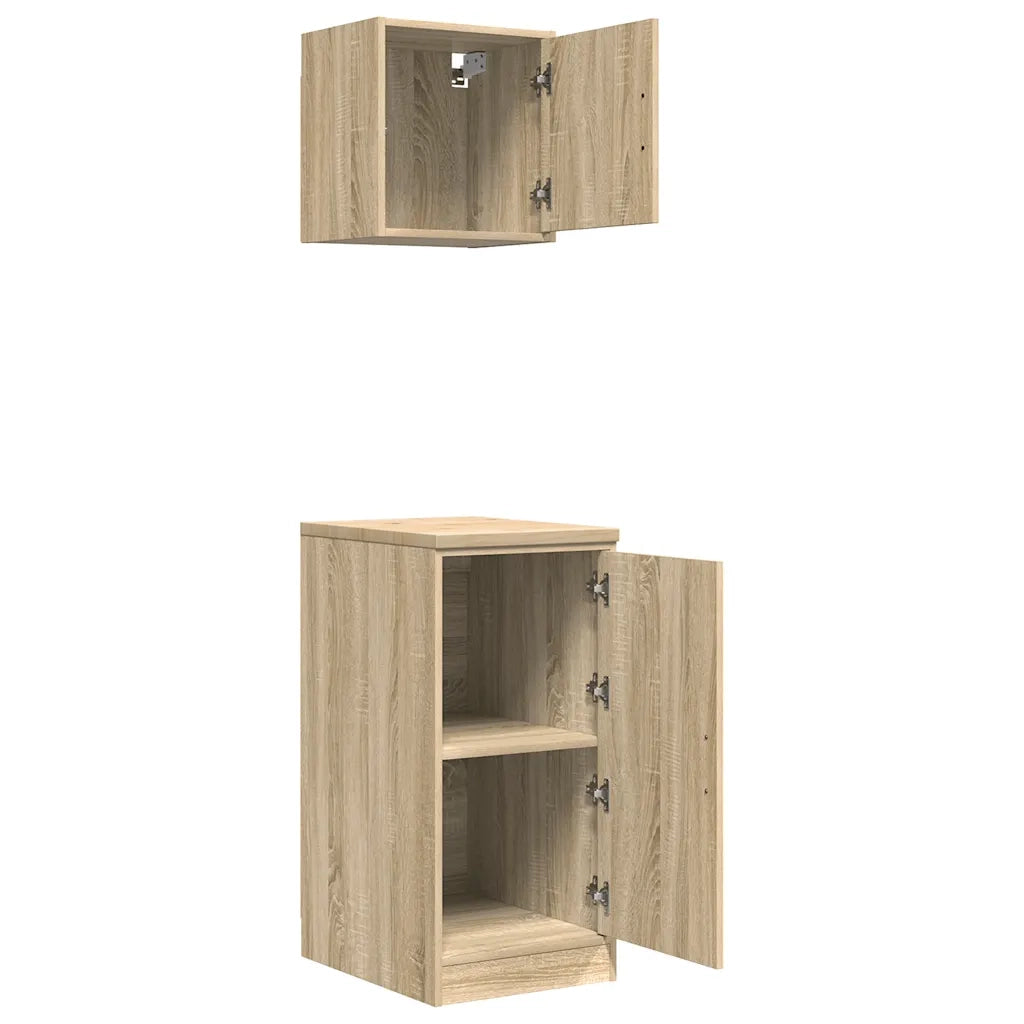 Armadi da Garage 2 pz Rovere Sonoma in Legno Multistrato