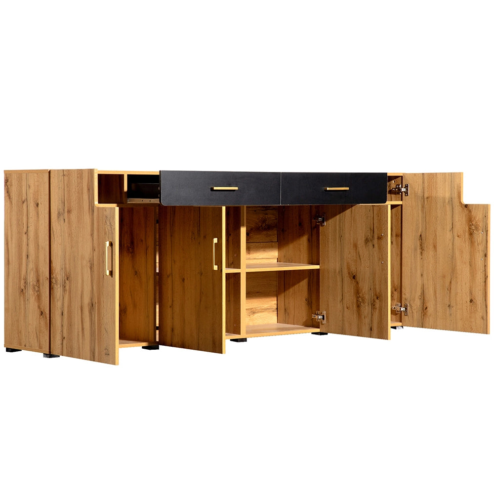Buffet cucina - Xylo - 4 porte 2 cassetti marrone