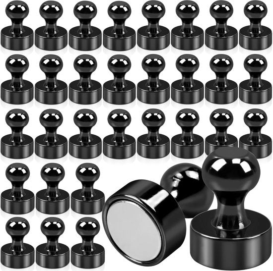 32 pezzi di magneti forti, 12 x 16 mm piccoli magneti, magneti di neodimio per lavagne, magneti per frigorifero, magneti forti, mini magneti per lavagne bianche, per uso domestico, ufficio, nero