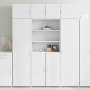 Credenza-Buffet-Armadio da cucina Bianca 80x42,5x185 cm in Legno Multistrato 287331