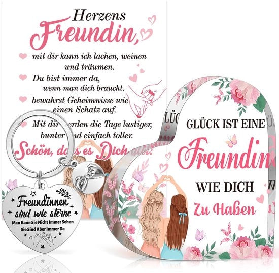 Decorazione per la casa in forma di cuore - Chiave da parete - Regalo per l'amica - Compleanno - Regali di Natale - Decorazione per la camera