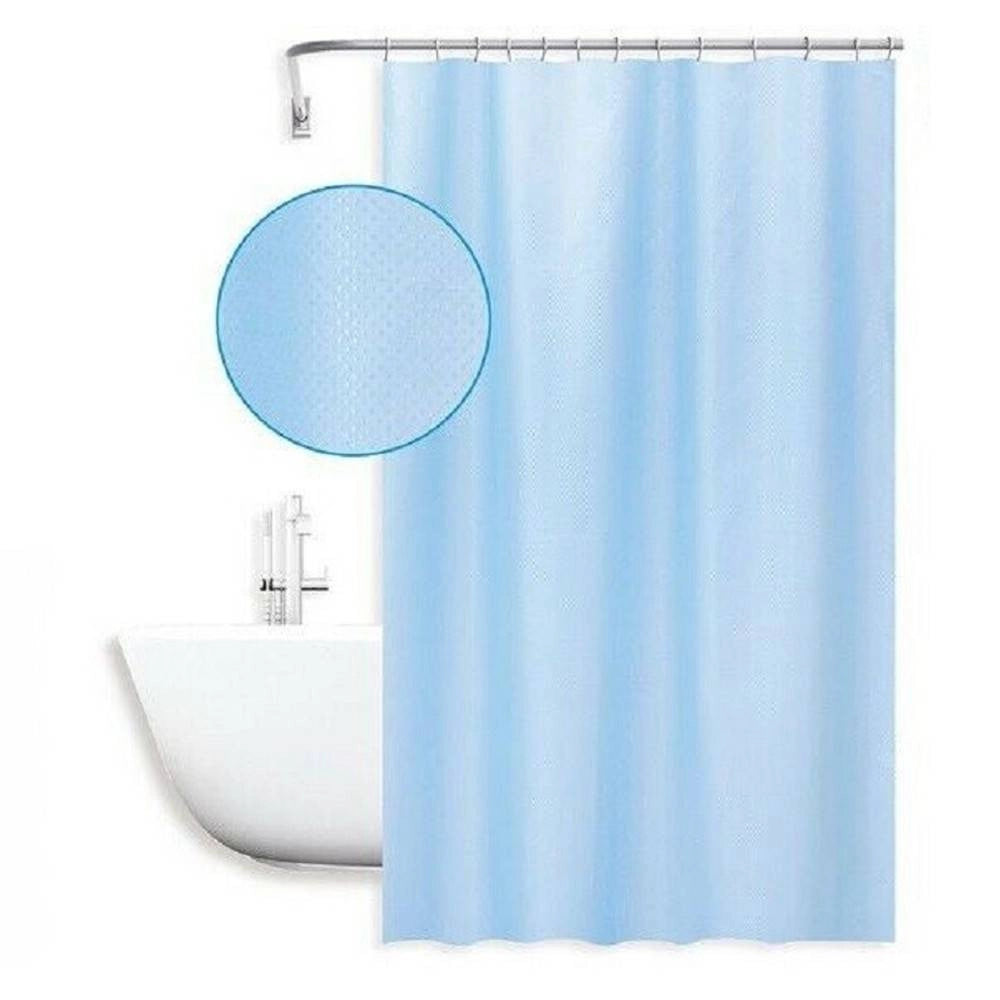 Trade Shop - Tenda Doccia Antimuffa Impermeabile 180x200cm Anelli Azzurra Texture Rombi 59819 -