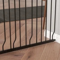 Barriera di Sicurezza per Animali Domestici, Lunghezza Regolabile, 145L x 76H cm, Nero