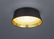 PONTS PLAFONIERA LED 14W 500lm, 3000K DIFFUSORE METACRILATO BIANCO CON PARALUME NERO INTERNO ORO D.34CM