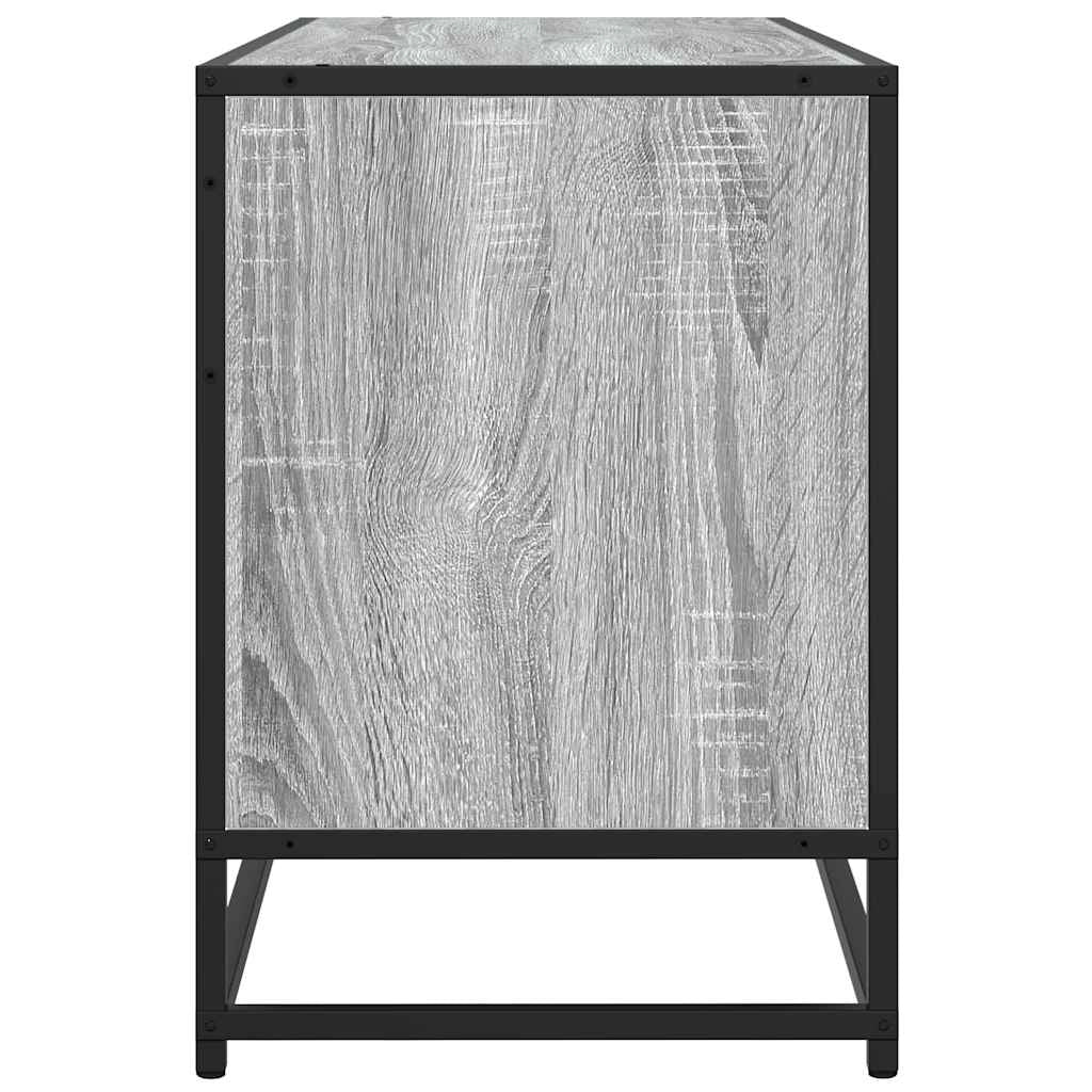 Mobile TV multimediale mensola TV credenza TV sala da pranzo soggiorno camera da letto Sonoma 100 x 35 x 50 cm legno ingegnerizzato e metallo grigio 02_0028337