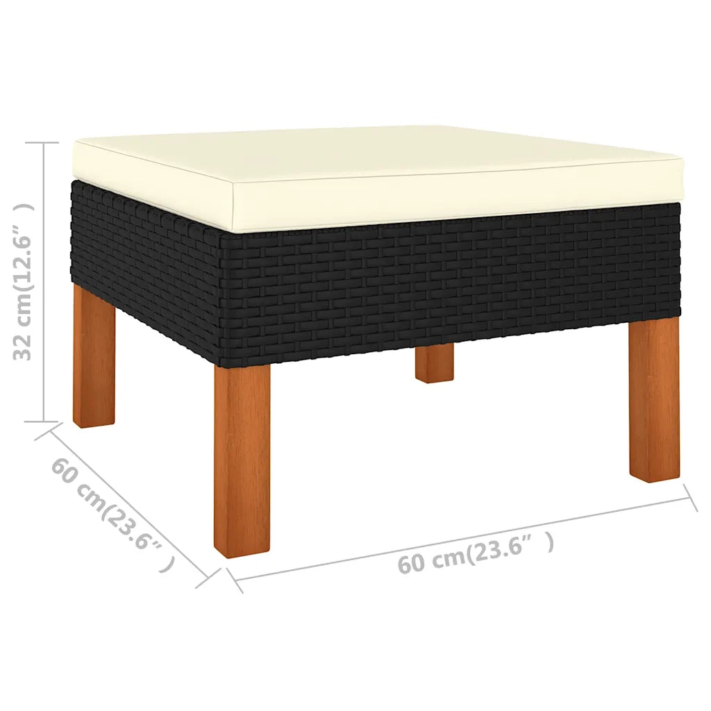 Set Divani da Giardino 6 pz | Set Salotto da Giardino con Cuscini in Polyrattan Nero