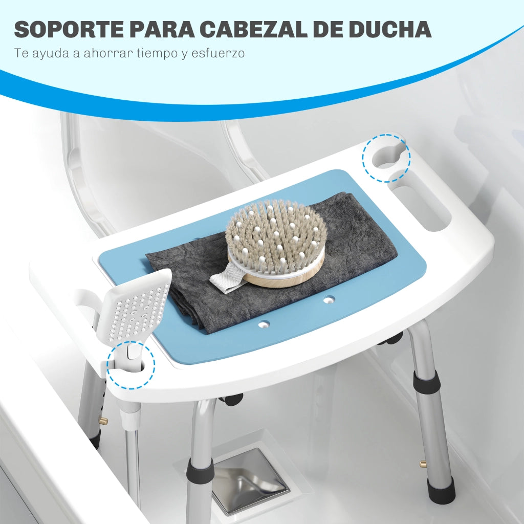 Sedia doccia per anziani con schienale regolabile ¨C zephmum ¨C 6 posizioni, carico 136 kg