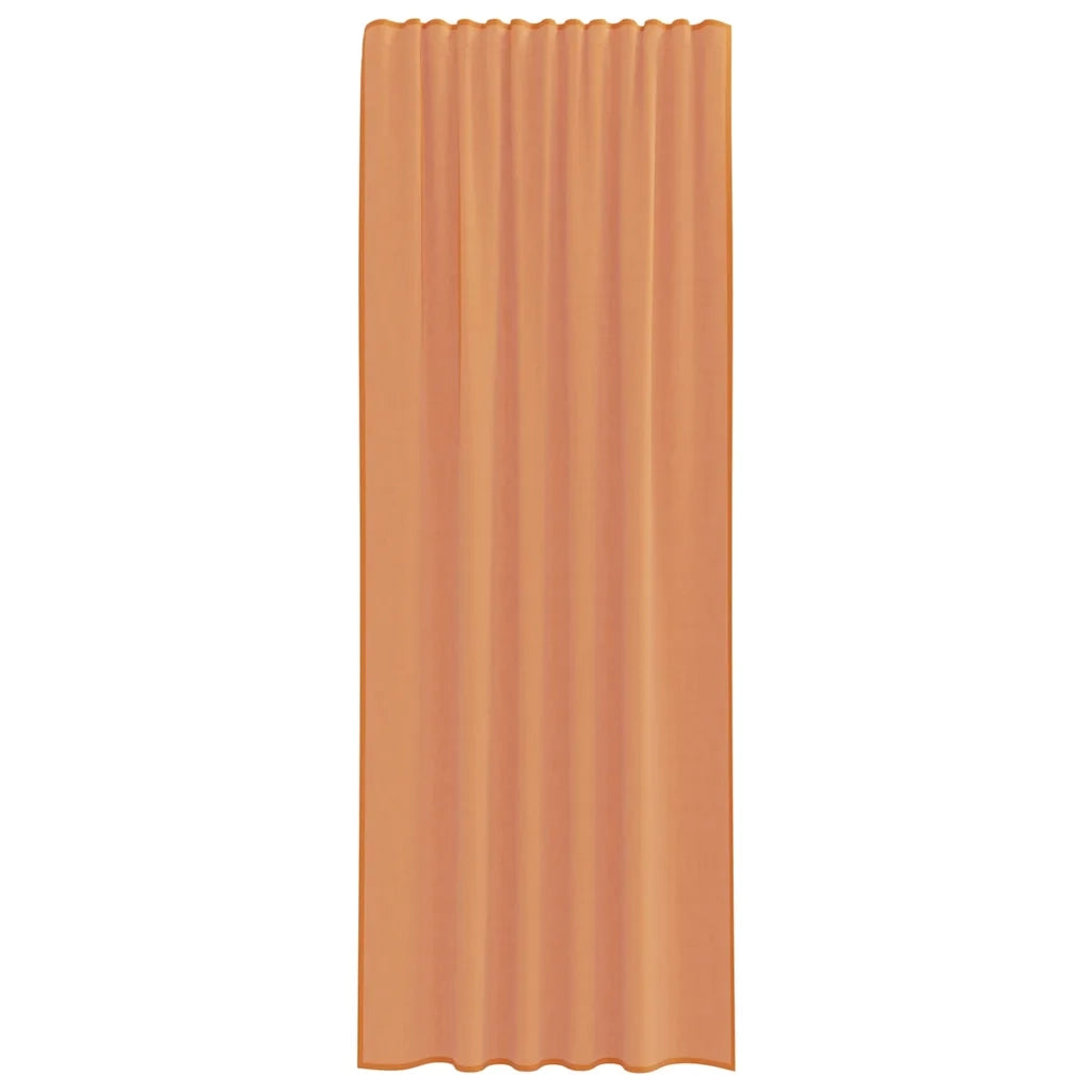 Tende in Voile con Tasche per Aste 2 pz Terracotta